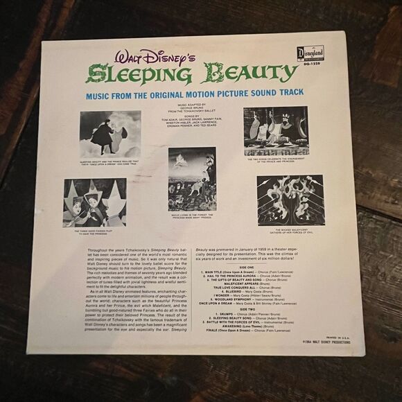 Walt Disney's Sleeping Beauty Vinyl LP Record VTG 1964 DQ1228 Disneyland Records - Picture 5 of 9